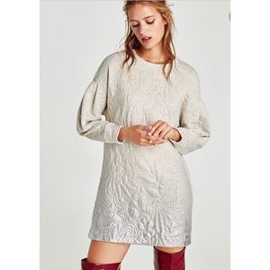 Zara Grey and Silver Plush Dress